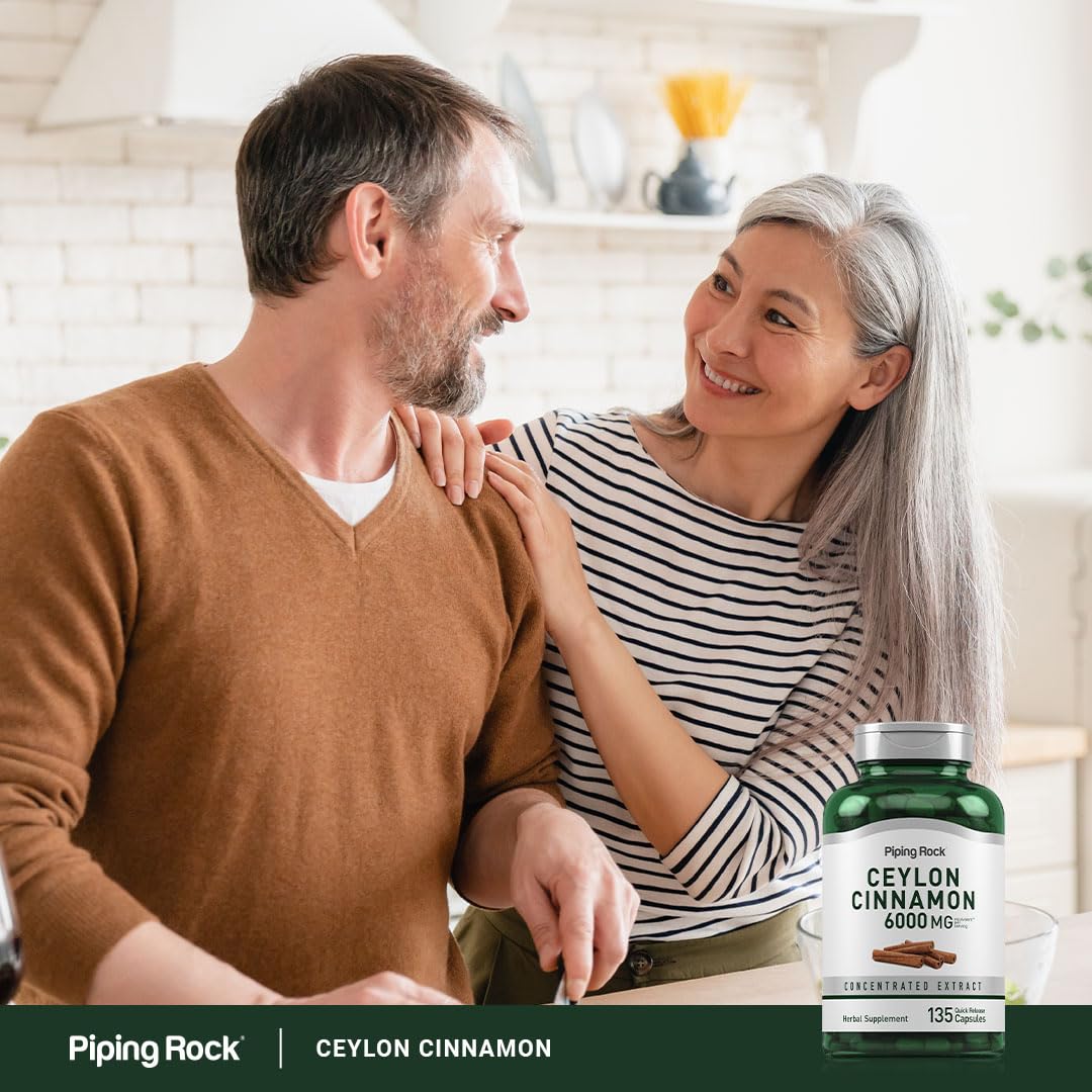 Piping Rock Ceylon Cinnamon 6000 mg - 135 Capsules | Concentrated Herbal Extract | Non-GMO, Gluten Free