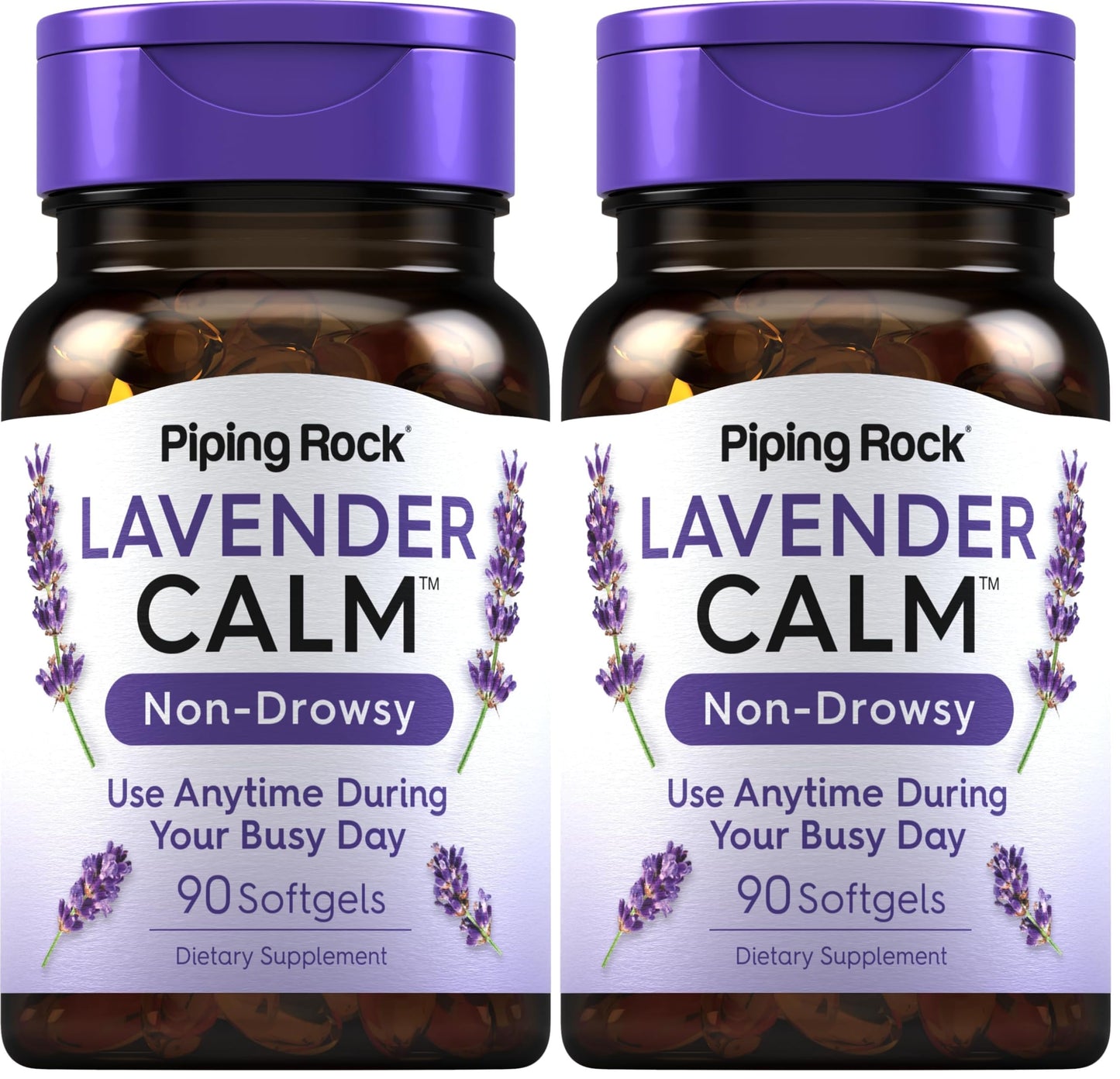Piping Rock Lavender Calm Pills 80mg – 90 Softgels (Pack of 2) – Non-GMO, Gluten Free