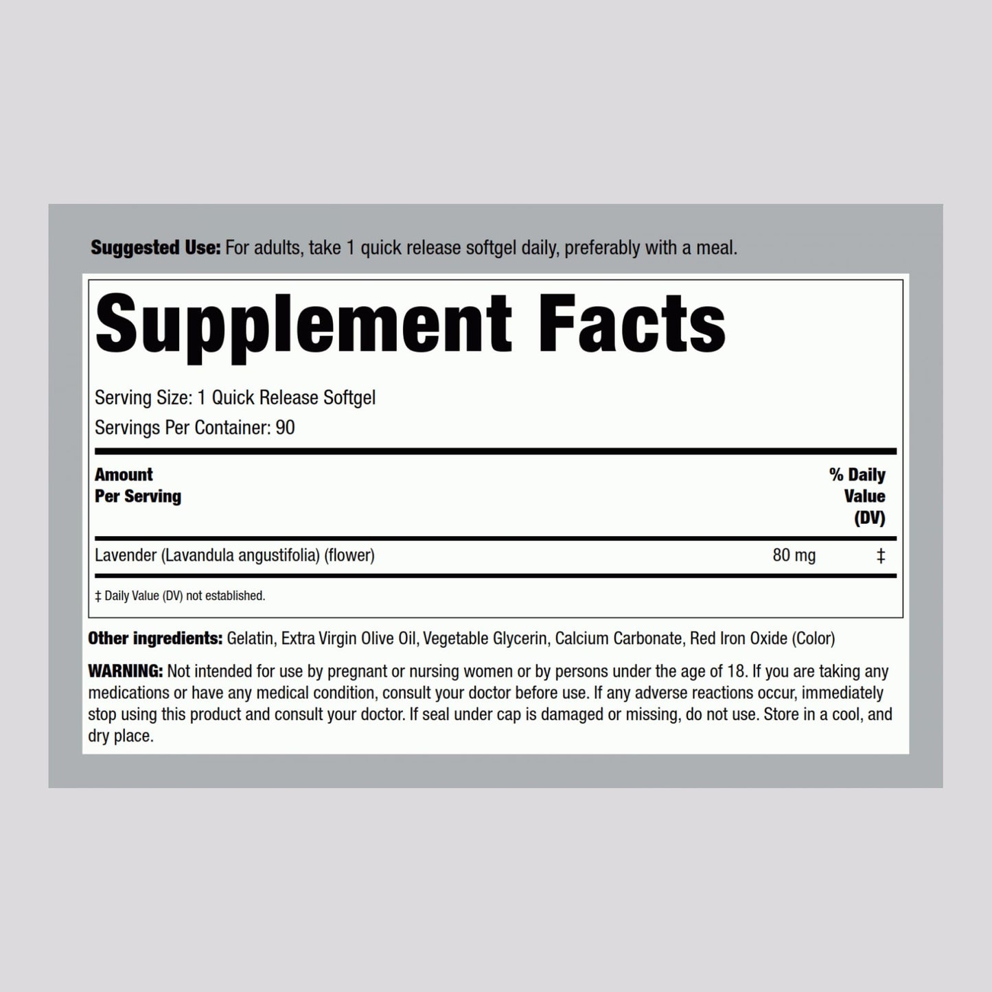Piping Rock Lavender Calm Pills – 90 Softgels | Non-Drowsy, Non-GMO & Gluten Free