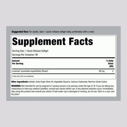 Piping Rock Lavender Calm Pills – 90 Softgels | Non-Drowsy, Non-GMO & Gluten Free