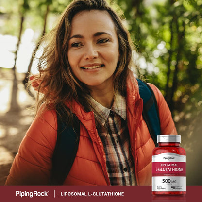 Piping Rock Liposomal Glutathione | 500mg | 90 Softgels | Reduced Supplement | Non-GMO, Gluten Free