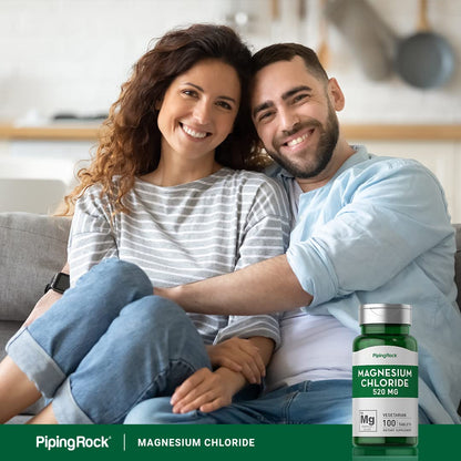 Piping Rock Magnesium Chloride 520mg - 100 Vegetarian Tablets | Non-GMO, Gluten Free