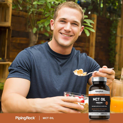 Piping Rock MCT Oil Softgel Capsules | 3600mg | 150 Pills | Keto-Approved | Non-GMO, Gluten Free Supplement (Pack of 2)