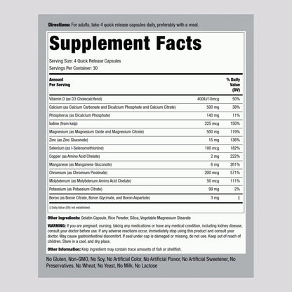 Piping Rock Mega Multi Mineral Chelated Supplement – 120 Capsules – Iron Free – Non-GMO – Gluten Free – Pack of 2 – For Men & Women