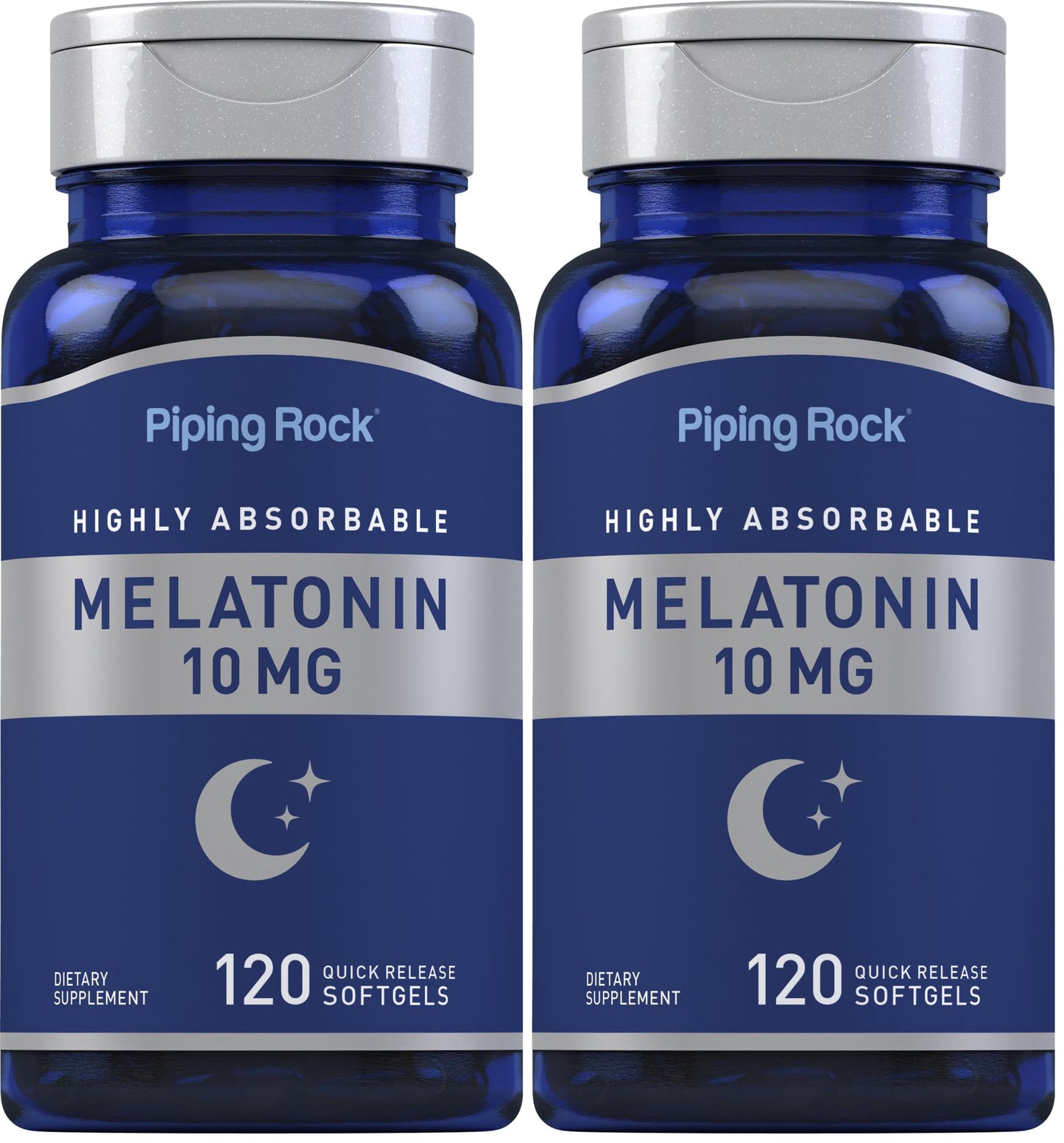 Piping Rock Melatonin 10mg – 120 Softgels (Pack of 2) | Quick Release