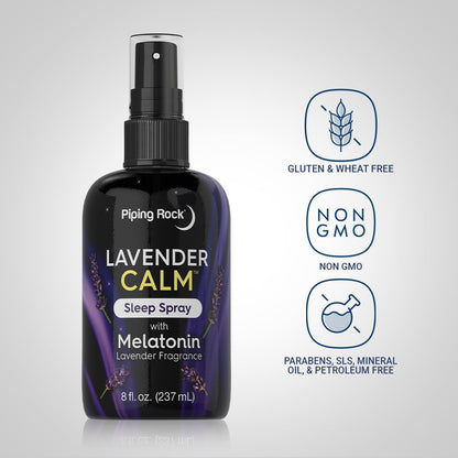 Piping Rock Melatonin Sleep Spray 8 oz - Lavender Calm Mist