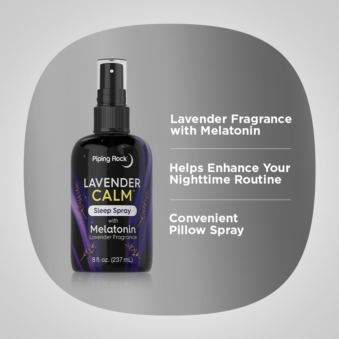 Piping Rock Melatonin Sleep Spray 8 oz - Lavender Calm Mist