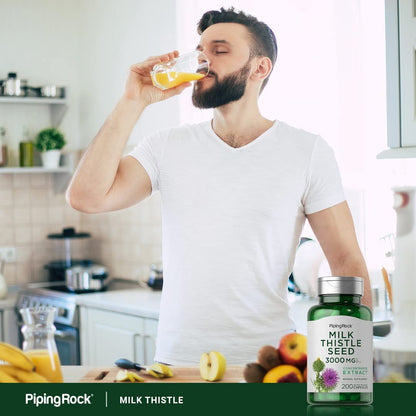 Piping Rock Milk Thistle 3000mg – 200 Capsules (Non-GMO, Gluten Free)