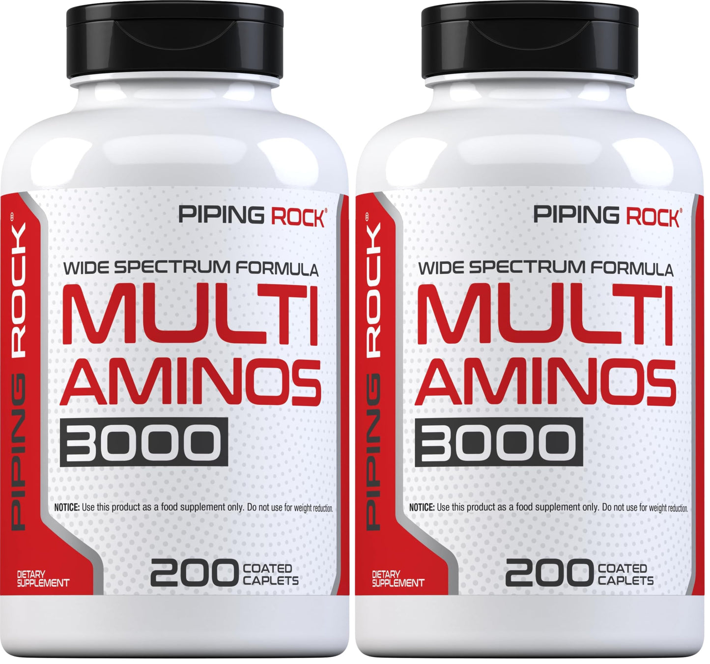 Piping Rock Multi Amino Acid Supplement - 200 Caplets, Advanced Athlete Formula - Non-GMO & Gluten Free (Pack of 2)