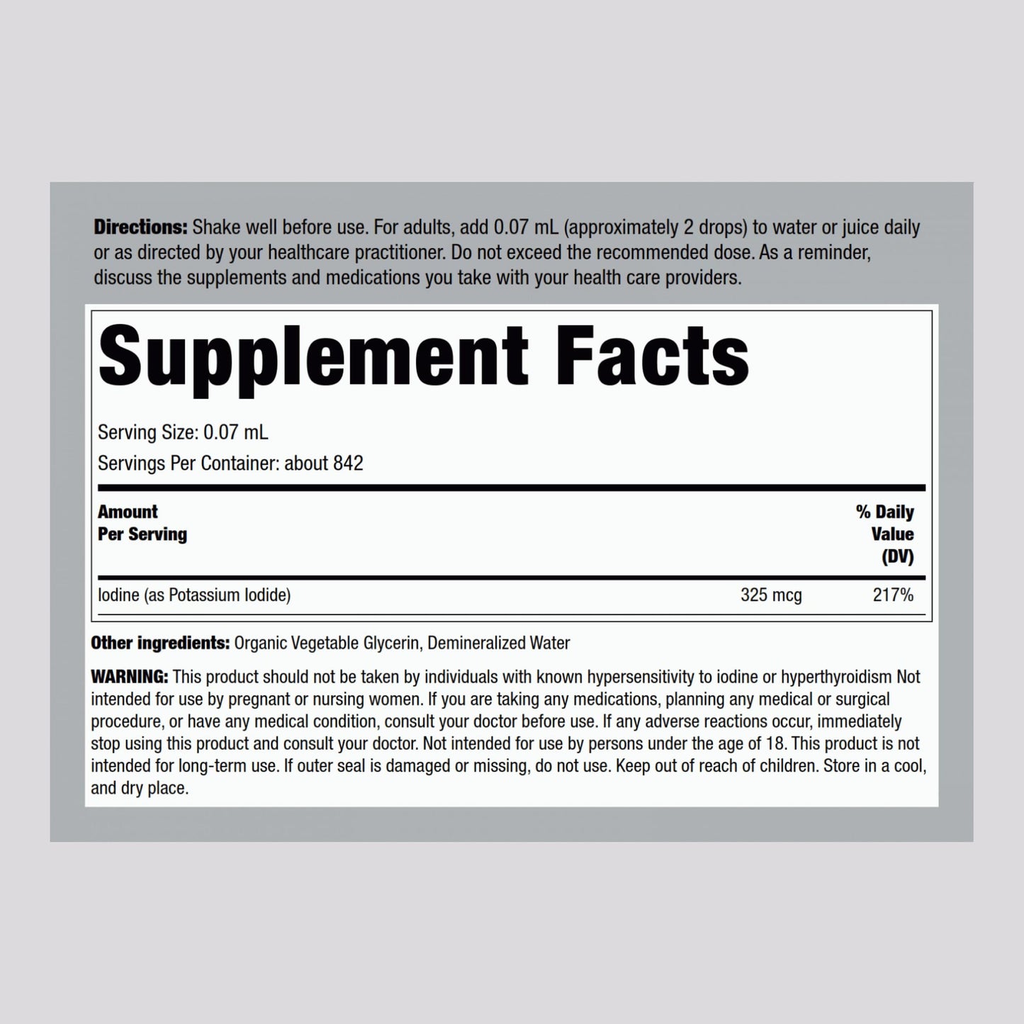 Piping Rock Nascent Iodine Drops Organic | 2 fl oz | Liquid Vegan Supplement | Non-GMO, Gluten Free (Pack of 2)