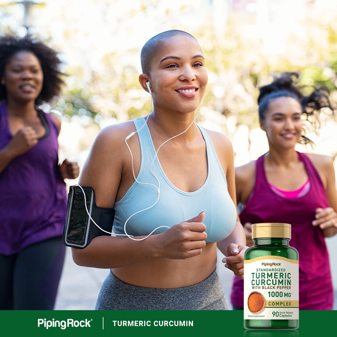 Piping Rock Turmeric Curcumin 1000mg with Black Pepper – 90 Capsules | Non-GMO, Gluten Free