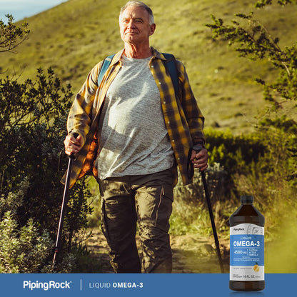 Piping Rock Omega-3 Fish Oil Liquid – 16 oz, 1370 mg Active Omega-3, Lemon