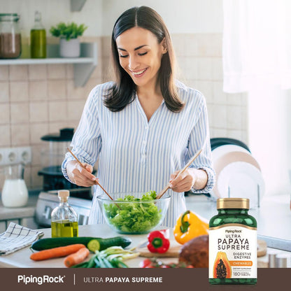 Piping Rock Papaya Digestive Enzymes Chewables – 180 Tablets, Vegetarian, Non-GMO, Gluten Free