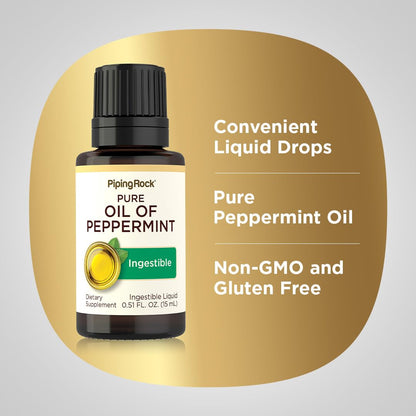 Piping Rock Peppermint Oil 15 ml Drops – Pure Ingestible (Pack of 2)