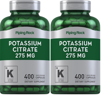 Piping Rock Potassium Citrate Supplement | 275 mg | 400 Capsules | Non-GMO, Gluten Free (Pack of 2)