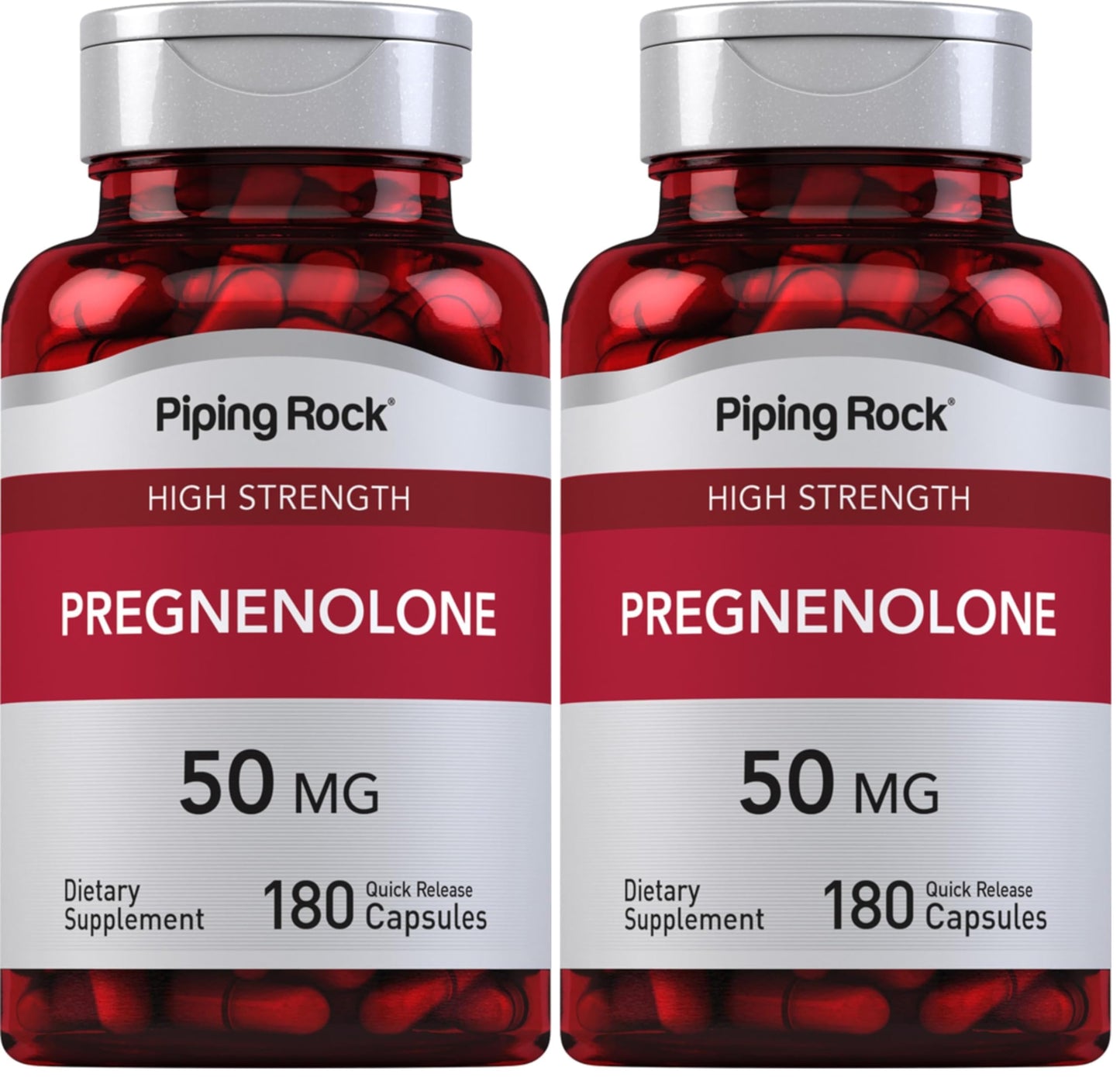 Piping Rock Pregnenolone 50 mg – 180 Capsules (Pack of 2)