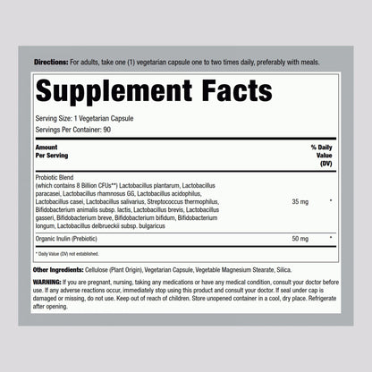 Piping Rock Probiotic for Men & Women – 90 Capsules | Digestive Support | Non-GMO, Gluten Free & Vegetarian | Lindberg (Pack of 2)