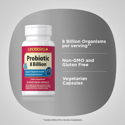 Piping Rock Probiotic for Men & Women – 90 Capsules | Digestive Support | Non-GMO, Gluten Free & Vegetarian | Lindberg (Pack of 2)