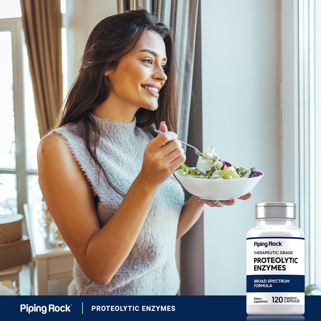 Piping Rock Proteolytic Enzymes Supplement | 120 Capsules | Broad Spectrum Complex | Vegetarian, Non-GMO, Gluten Free (Pack of 2)