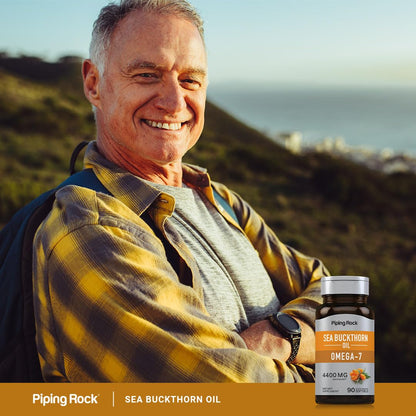 Piping Rock Sea Buckthorn Oil Capsules 4400mg | 90 Softgels | Omega-7 | Gluten Free, Non-GMO (Pack of 2)
