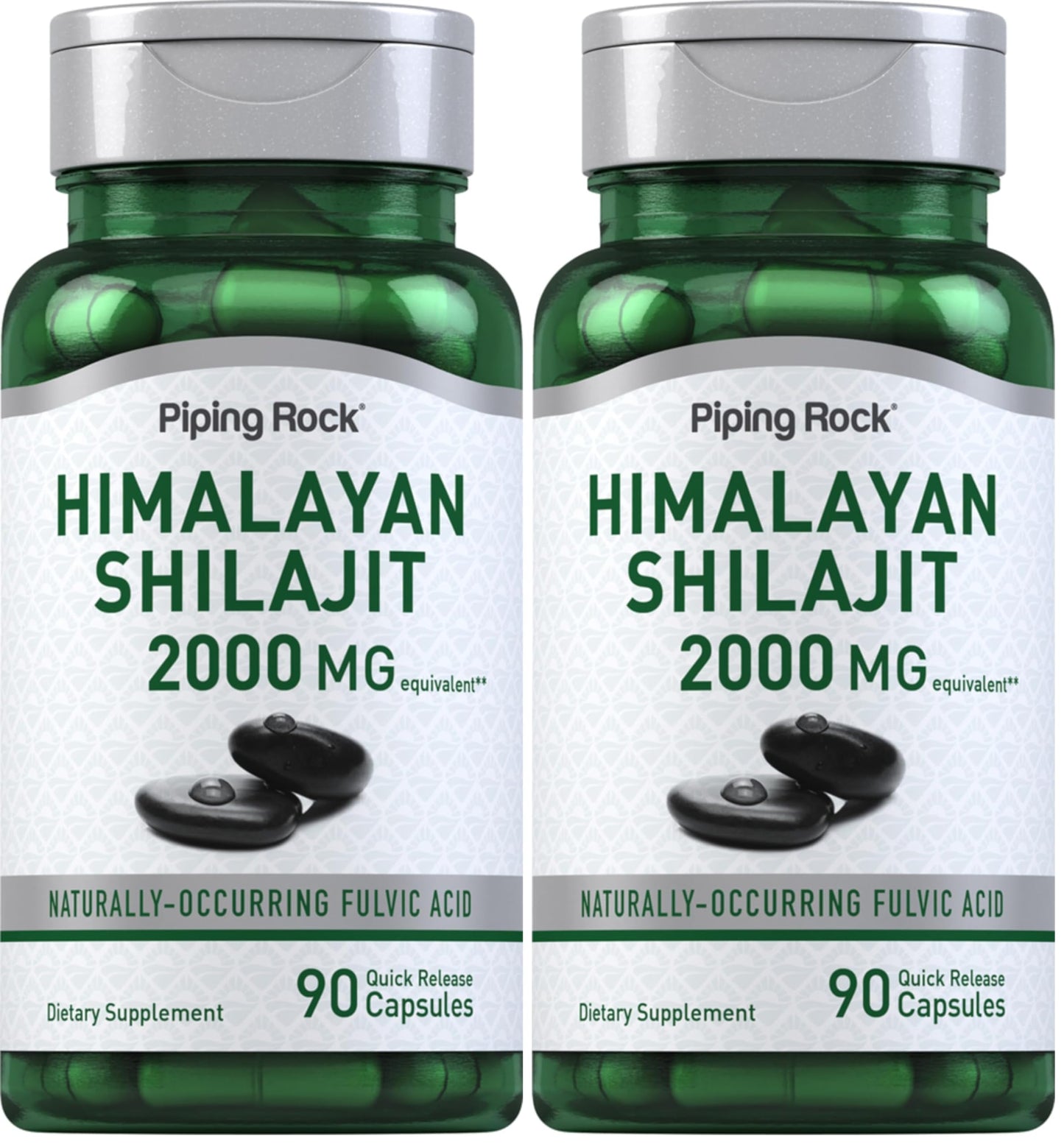 Piping Rock Shilajit Capsules 2000mg – 90 Count | Pack of 2 | Non-GMO, Gluten Free