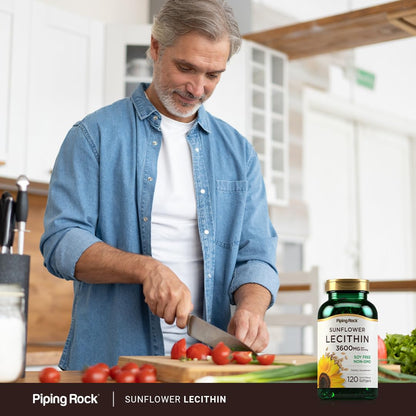 Piping Rock Sunflower Lecithin Softgel Capsules | 3600 mg | 120 Pills | Phosphatidylcholine Rich | Soy Free, Non-GMO, Gluten Free