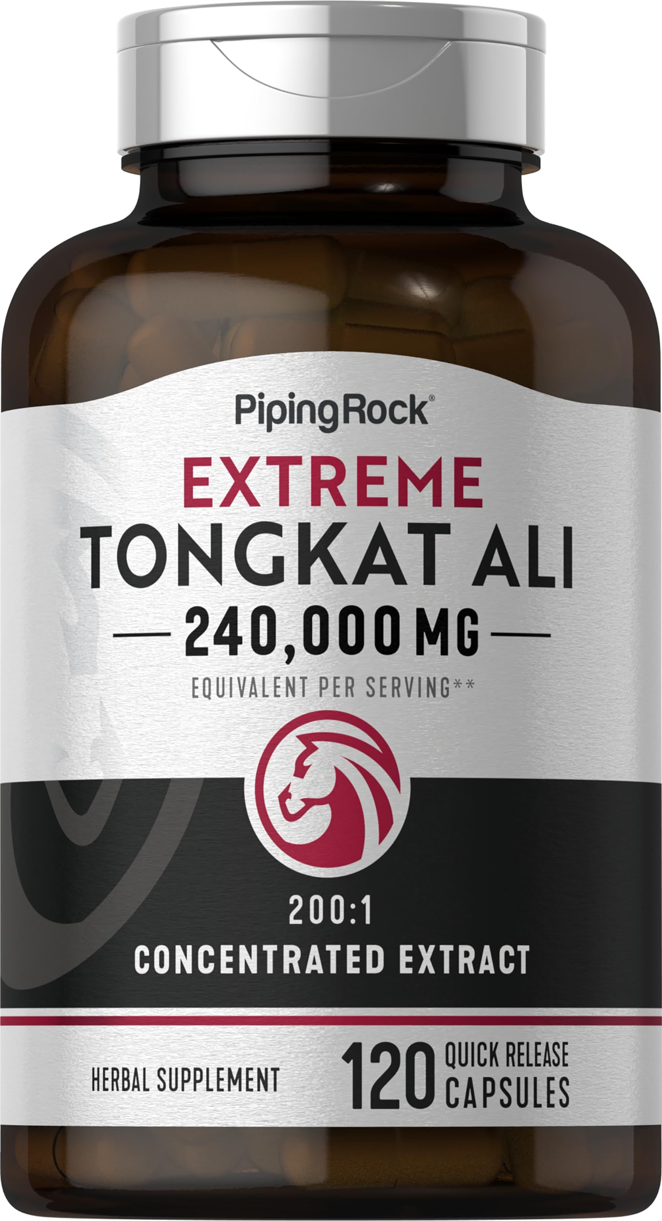 Piping Rock Tongkat Ali for Men | 1200mg | 120 Capsules | Longjack Root Extract | Herb Supplement | Non-GMO, Gluten Free