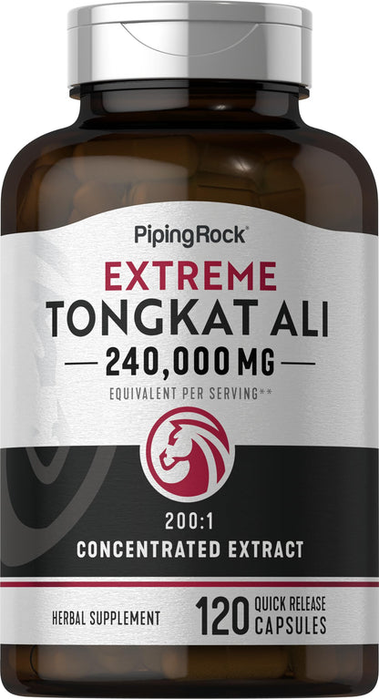 Piping Rock Tongkat Ali for Men | 1200mg | 120 Capsules | Longjack Root Extract | Herb Supplement | Non-GMO, Gluten Free