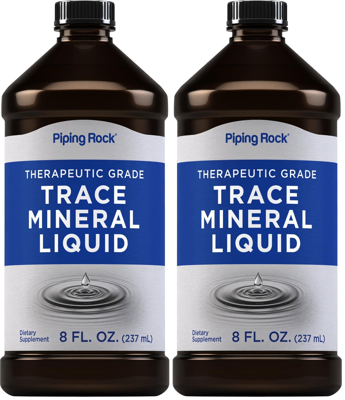 Piping Rock Trace Mineral Liquid – 8 fl oz, Therapeutic Grade, Non-GMO & Gluten Free | Pack of 2