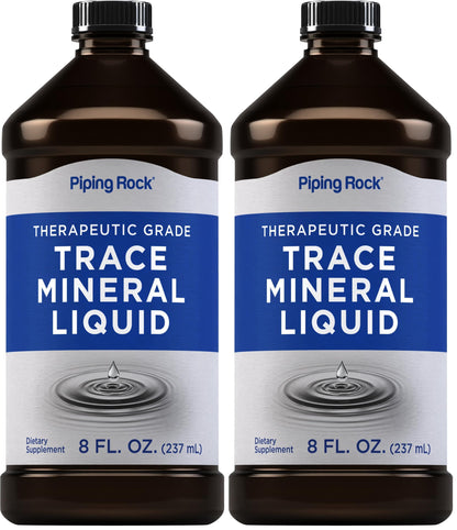 Piping Rock Trace Mineral Liquid – 8 fl oz, Therapeutic Grade, Non-GMO & Gluten Free | Pack of 2