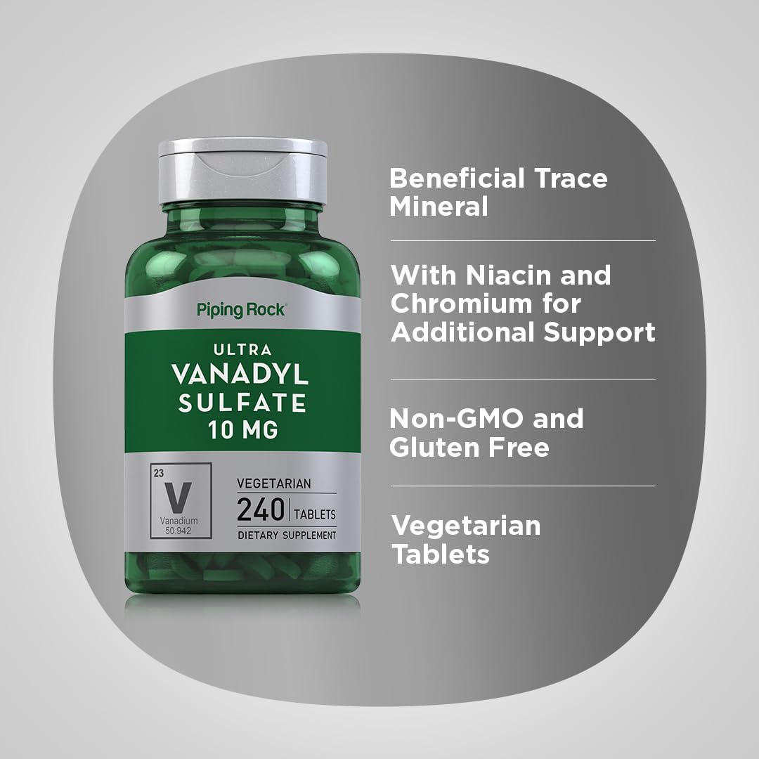 Piping Rock Vanadyl Sulfate 10 mg | 240 Tablets | Ultra Complex | Pack of 2