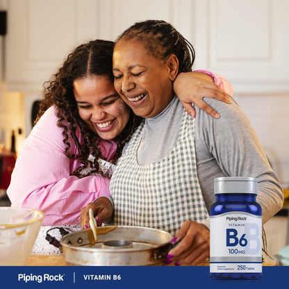 Piping Rock Vitamin B-6 100mg Supplement – 250 Tablets – Pyridoxine Hydrochloride – Non-GMO & Vegetarian (Pack of 2)