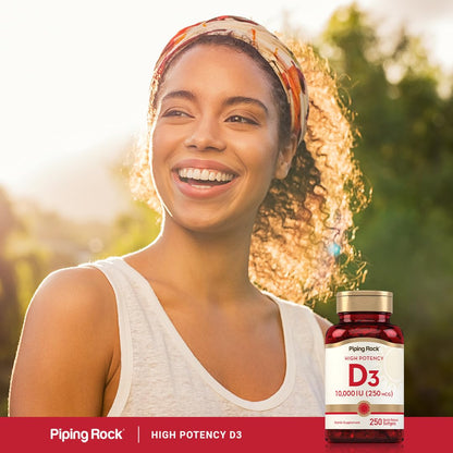 Piping Rock Vitamin D3 10,000 IU | 250 mcg, 250 Softgels | Pack of 2 | Non-GMO & Gluten Free