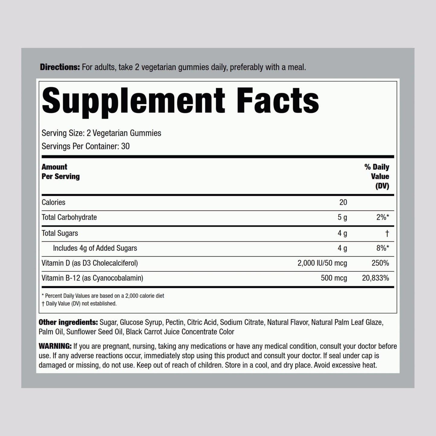 Piping Rock Vitamin D3 & B12 Gummies – 60 Count (Pack of 2) | High Potency, Strawberry Flavor, Vegetarian, Non-GMO, Gluten Free