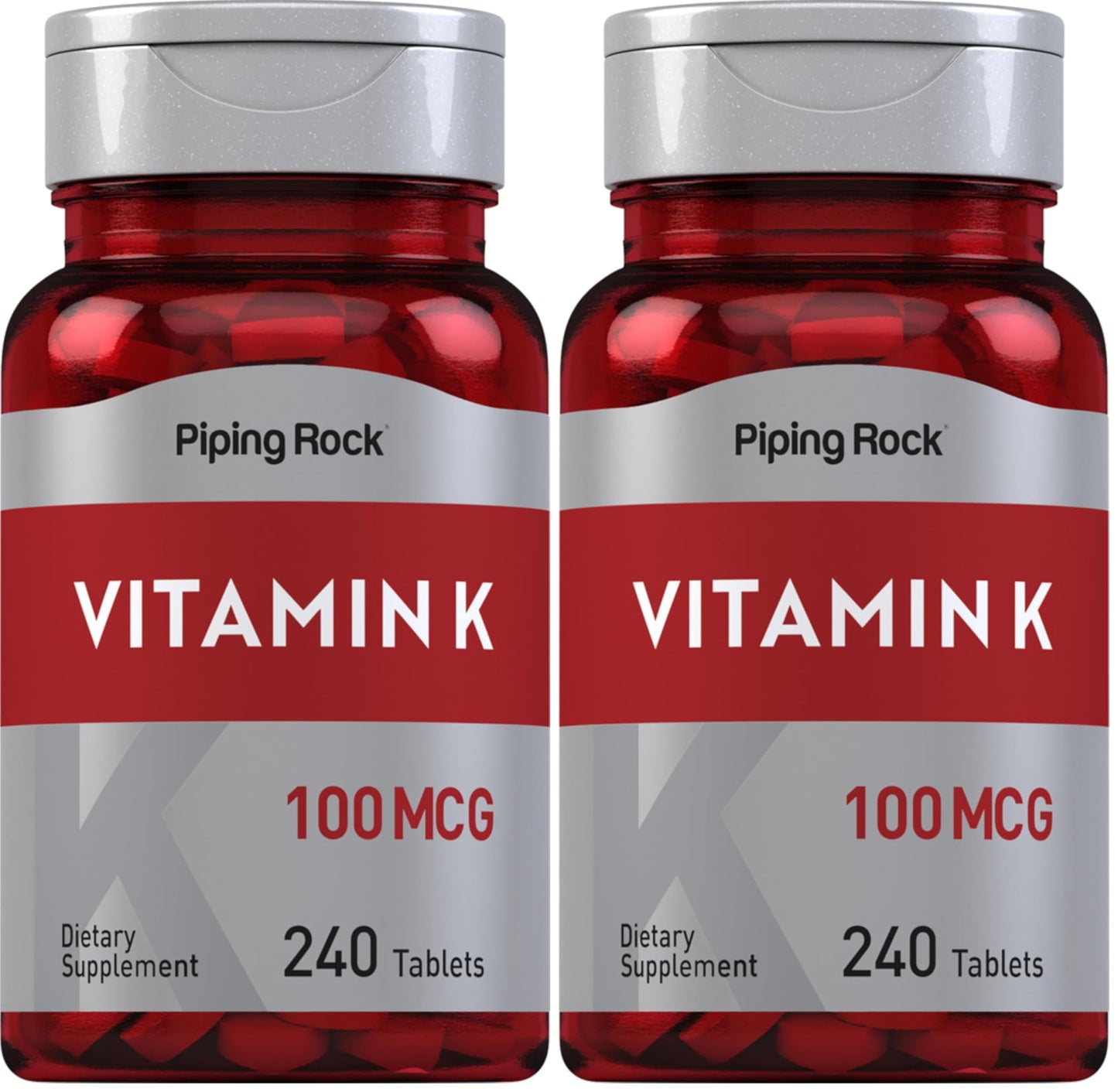 Piping Rock Vitamin K 100 mcg – 240 Tablets (Pack of 2) | Phytonadione