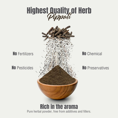 HerbsForever Pippali Powder – Premium Piper Longum, 230g | Non-GMO, Vegan, Gluten-Free