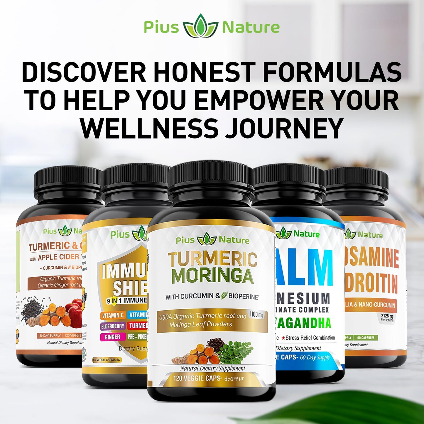 PIUS NATURE Turmeric Moringa – Organic Turmeric & Moringa Capsules