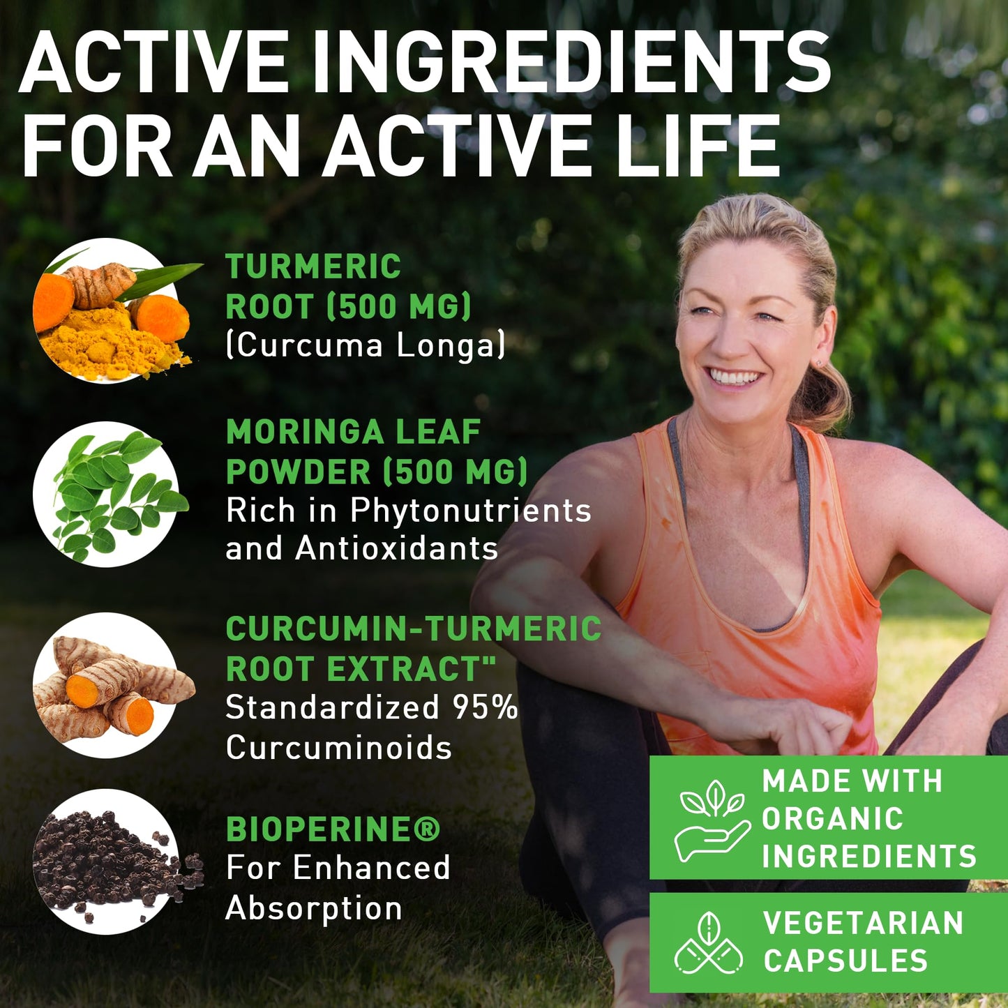 PIUS NATURE Turmeric Moringa – Organic Turmeric & Moringa Capsules