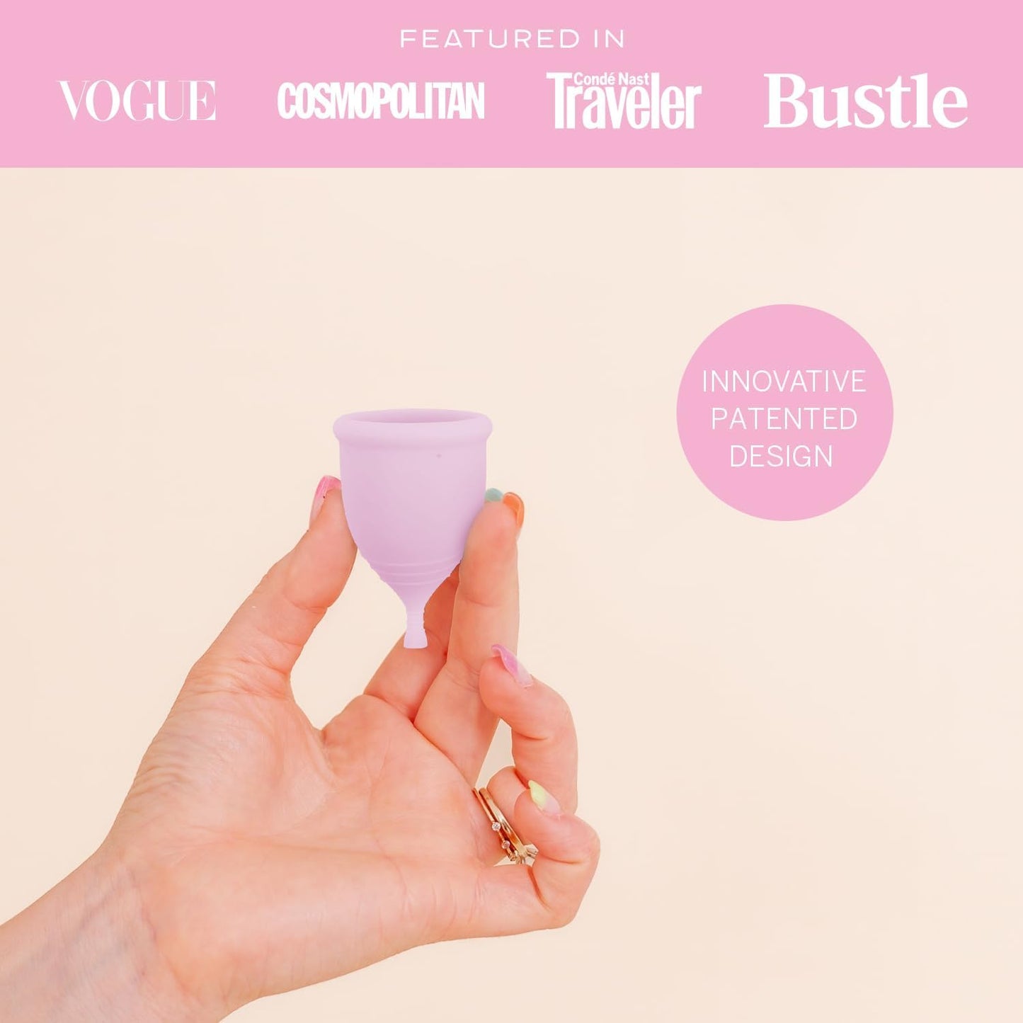 Pixie Menstrual Cup - Extra Small, Blush | The Softest Reusable Cup, 12-Hour Wear