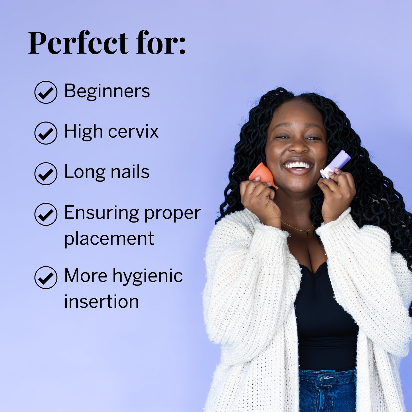 Pixie Cup 2-Cup Menstrual Cup & Applicator Bundle — Medical-Grade Silicone, Metal-Free