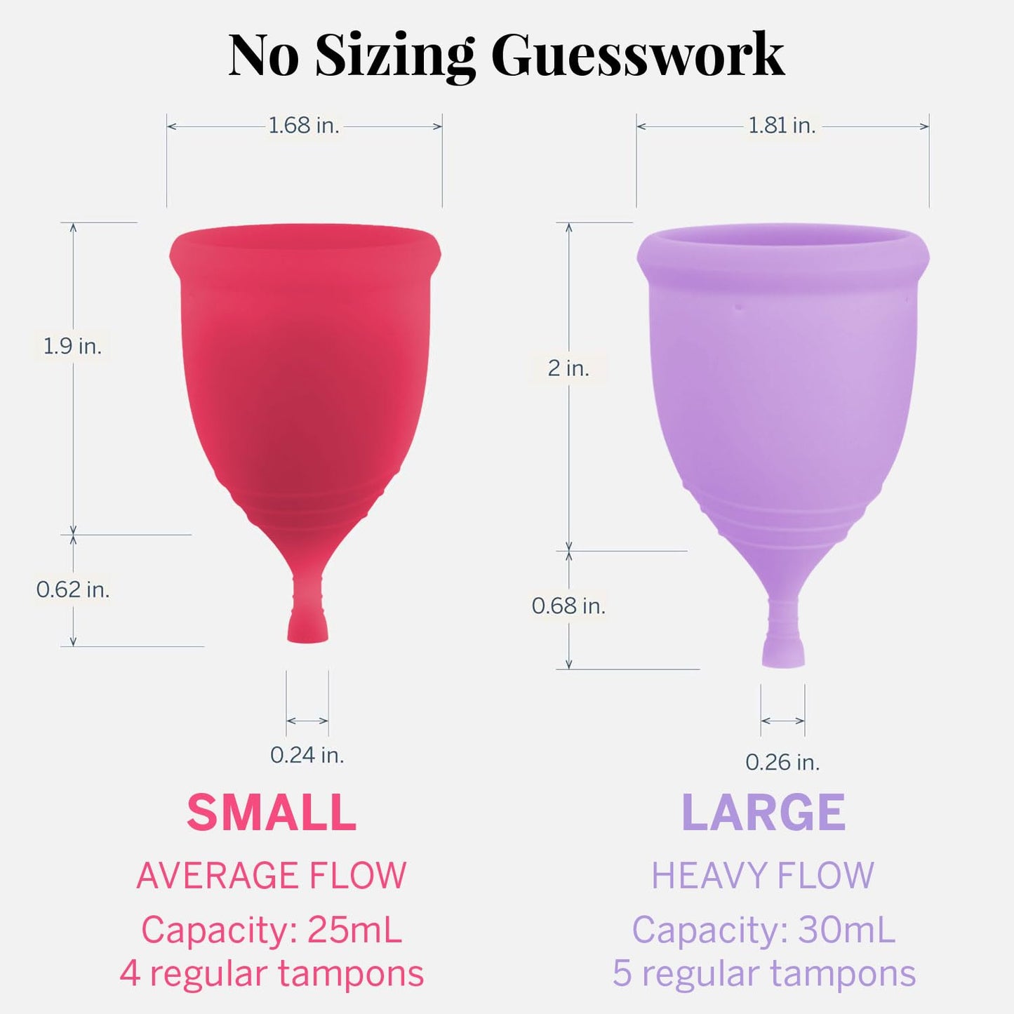 Pixie Cup 2-Cup Menstrual Cup & Applicator Bundle — Medical-Grade Silicone, Metal-Free