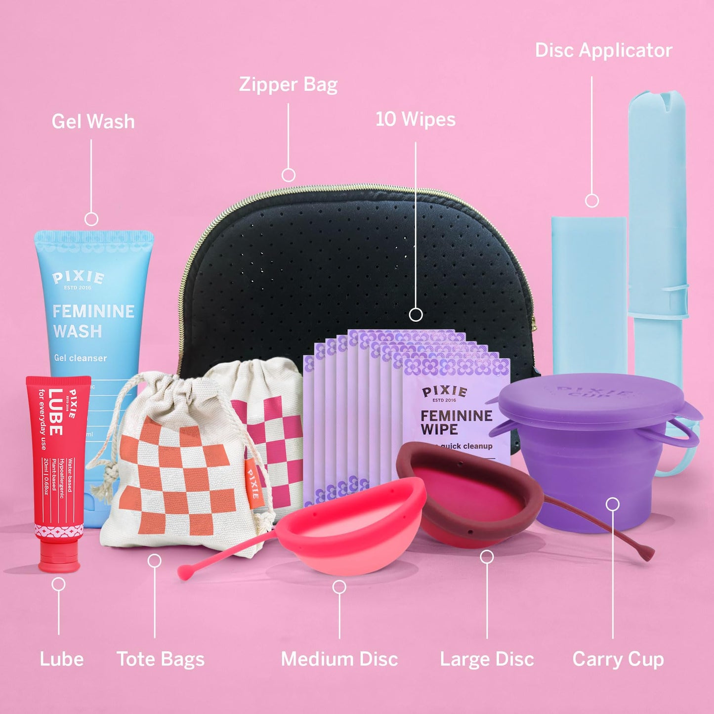 Pixie Cup Pixie Menstrual Disc Kit – Medical-Grade Silicone Starter Kit