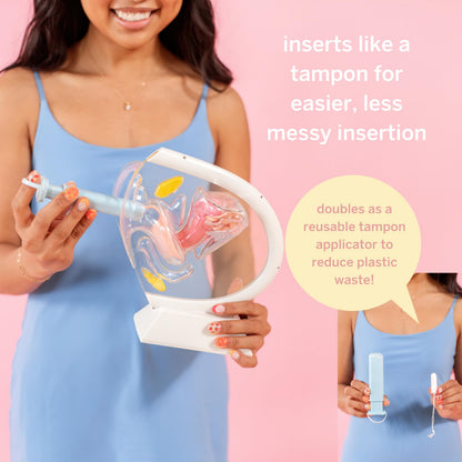 Pixie Cup Pixie 2 Menstrual Discs & Applicator Bundle – Medical-Grade Silicone, Reusable, 5 & 7 Tampon Capacity