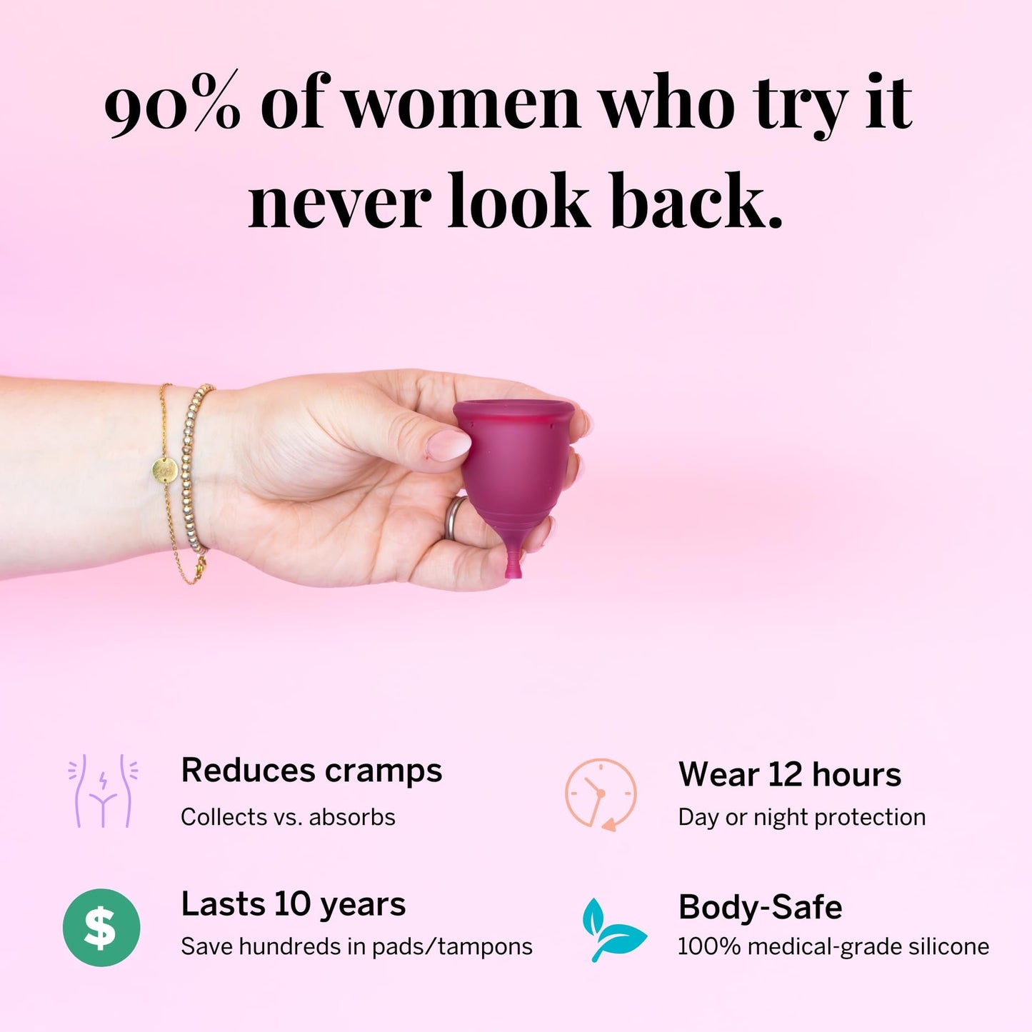 Pixie Cup Plum Small – Reusable Medical-Grade Silicone Menstrual Cup | #1 Tampon Alternative | Buy One, Give One