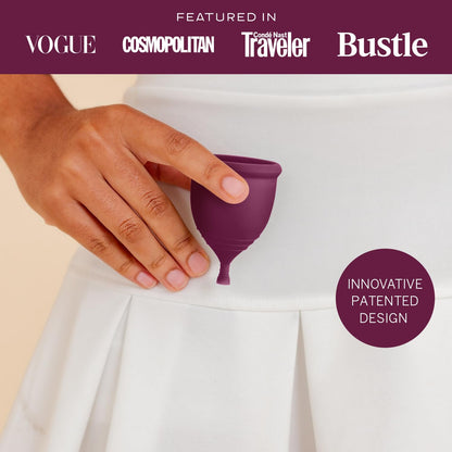 Pixie Cup Plum Large - Soft, Safe Reusable Menstrual Cup | 100% Medical-Grade Silicone, #1 Tampon Alternative