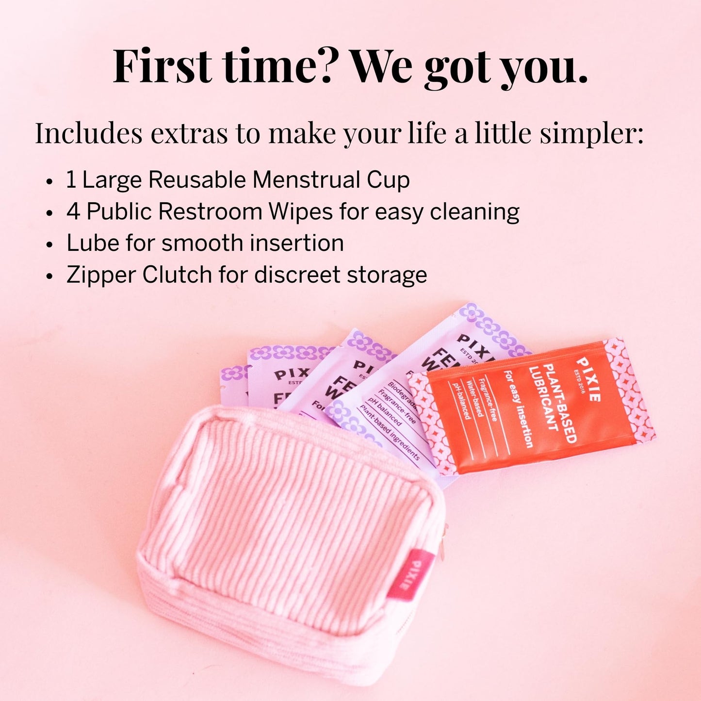 Pixie Cup - Soft Safe Reusable Menstrual Cup 100% Medical-Grade Silicone | Buy One Give One (Purple, Large)