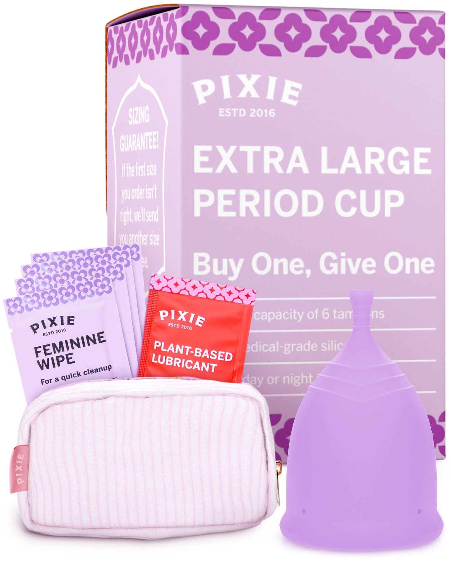Pixie Cup - Soft, Safe, Reusable Menstrual Cup | 100% Medical-Grade Silicone | Buy One, Give One (XL)