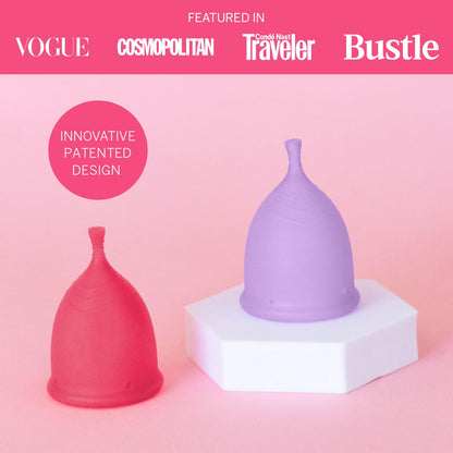 Pixie Cup 2-Cup Menstrual Cup & Applicator Bundle — Medical-Grade Silicone, Metal-Free