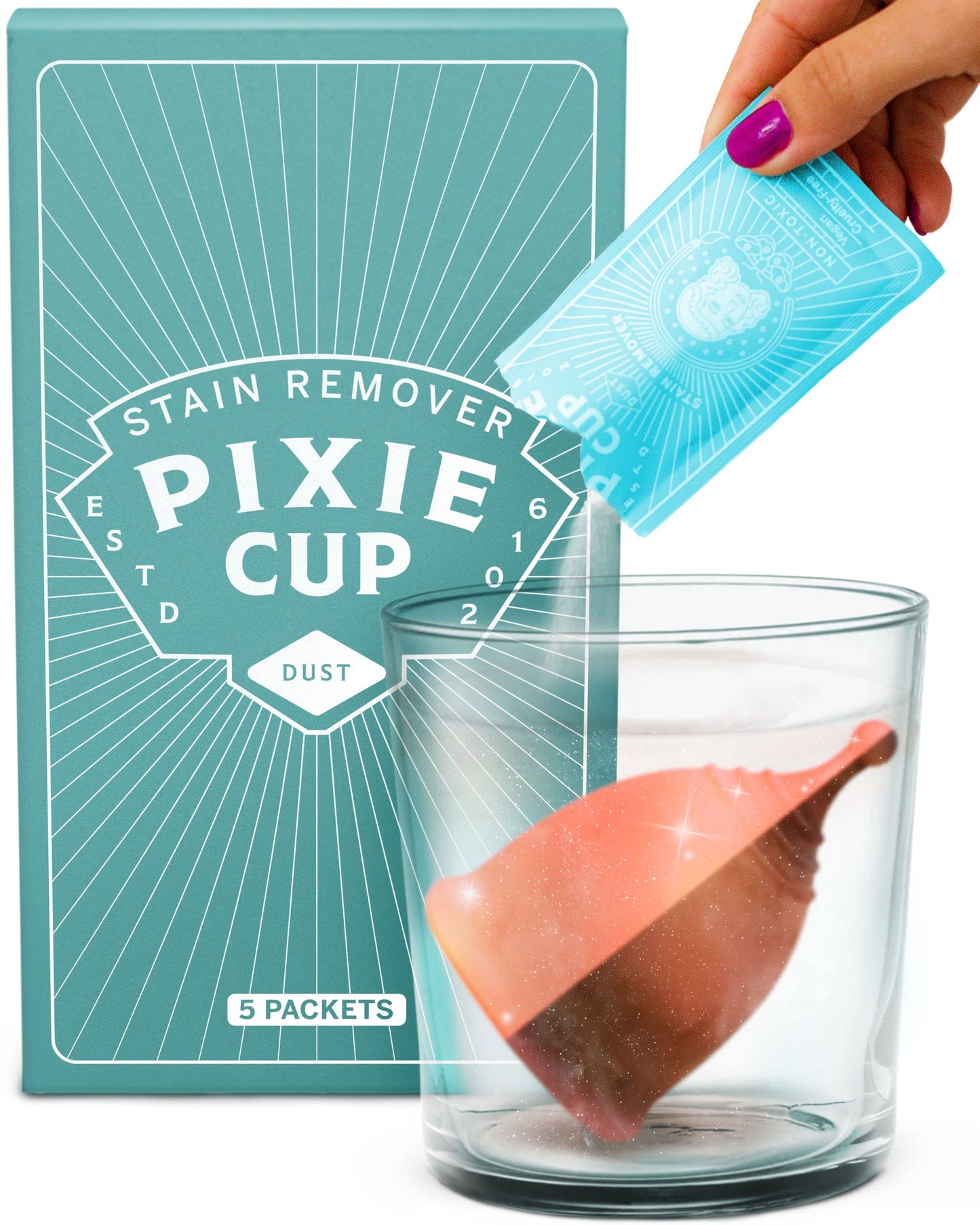 Pixie Cup Stain Remover – Natural Cleaner for Reusable Period Cups & Discs (5 Packets)
