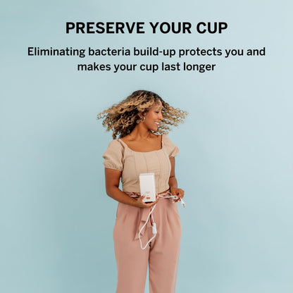 Pixie Cup Steam Cleaner: 3-Min Sterilization, 99.9% Germ Kill, FSA Eligible